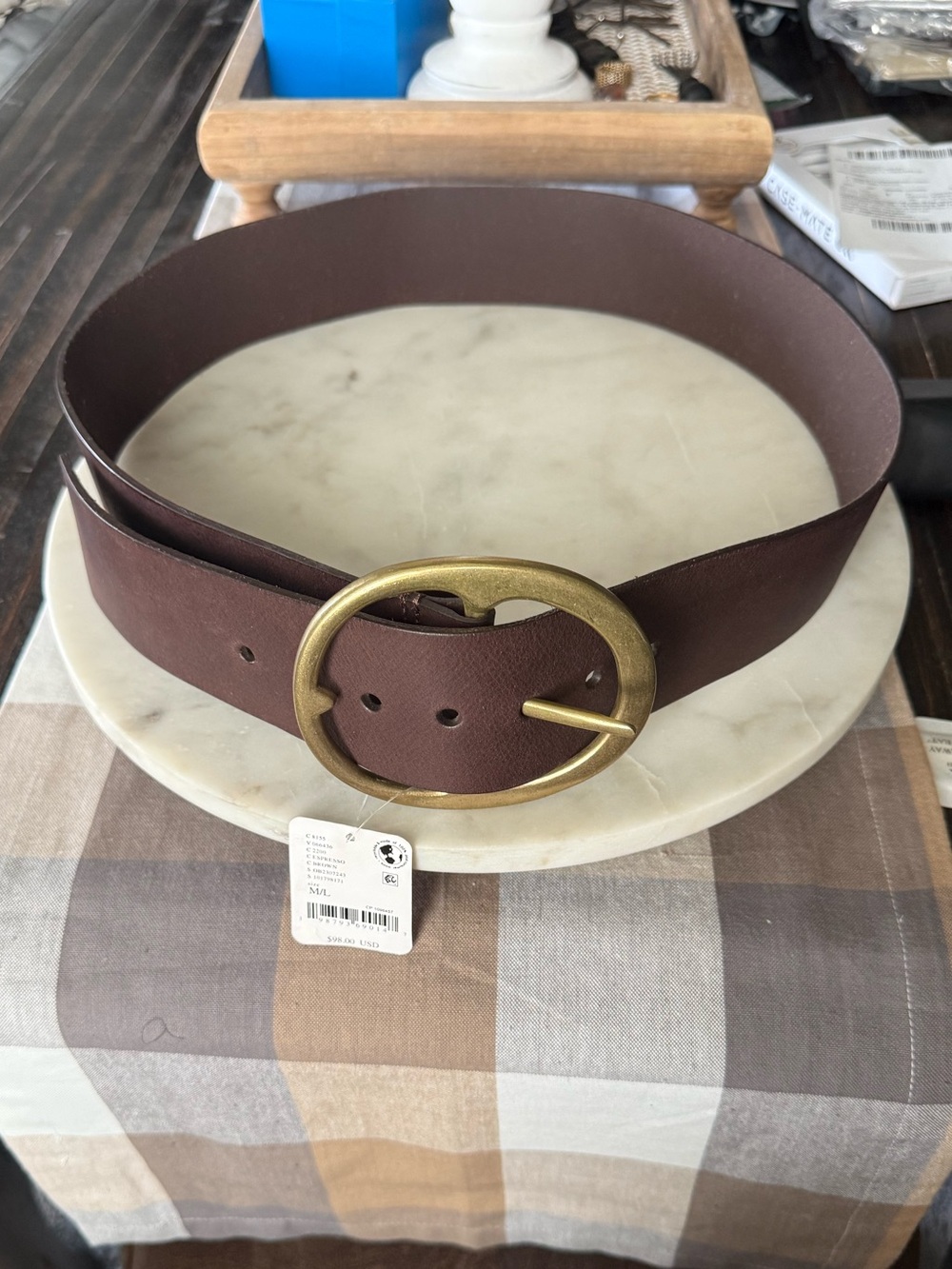 We The Free Wide Espresso Leather Belt NWT